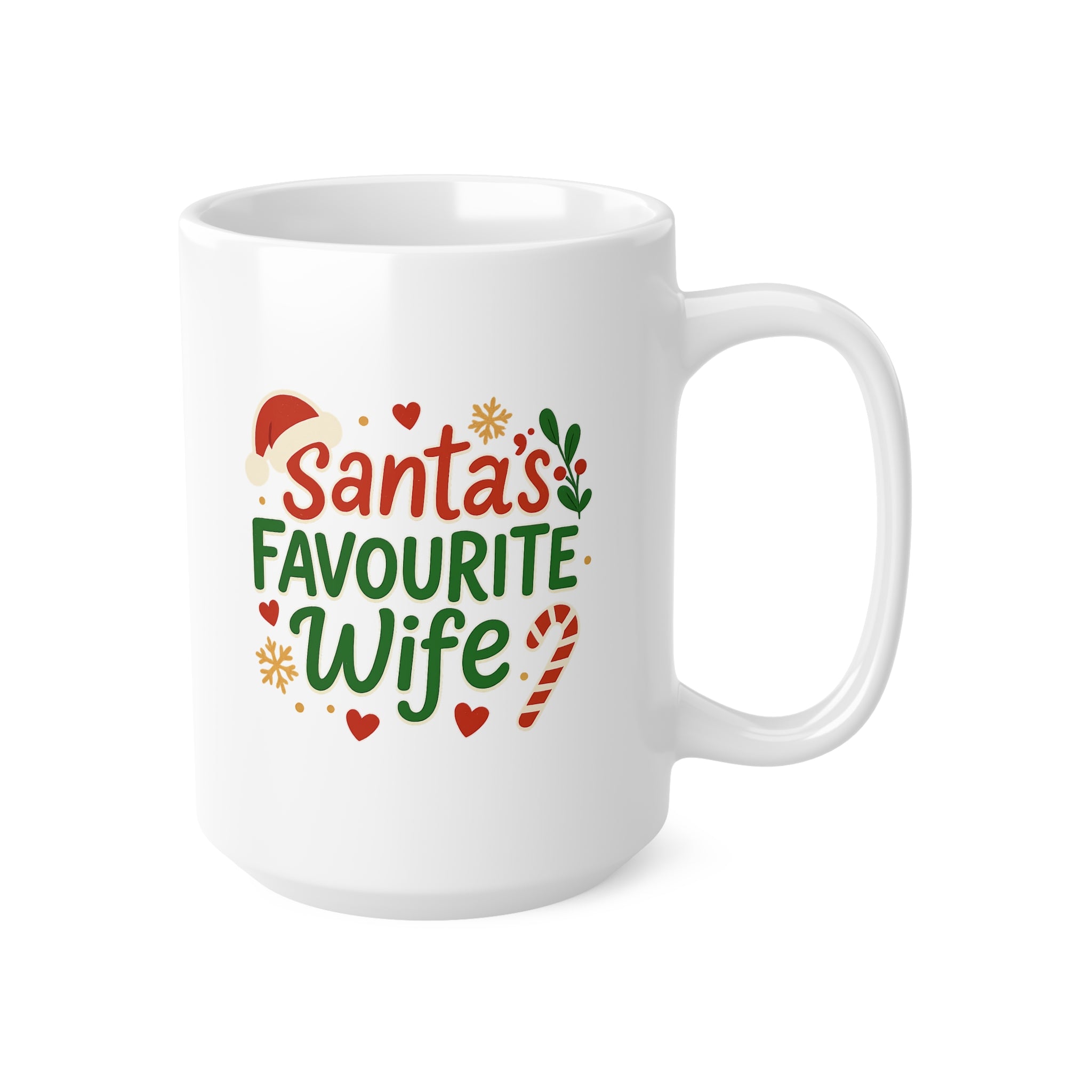 Santa's Favourite Wife Christmas Mug - Funny Xmas Coffee Cup for Wife - Secret Santa Gift, Festive Holiday Present for Her