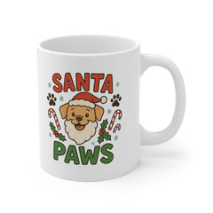 Santa Paws Christmas Mug - Funny Dog Lover Coffee Cup with Santa Dog Design, Cute Xmas Gift for Pet Owners, Secret Santa Present, Labrador