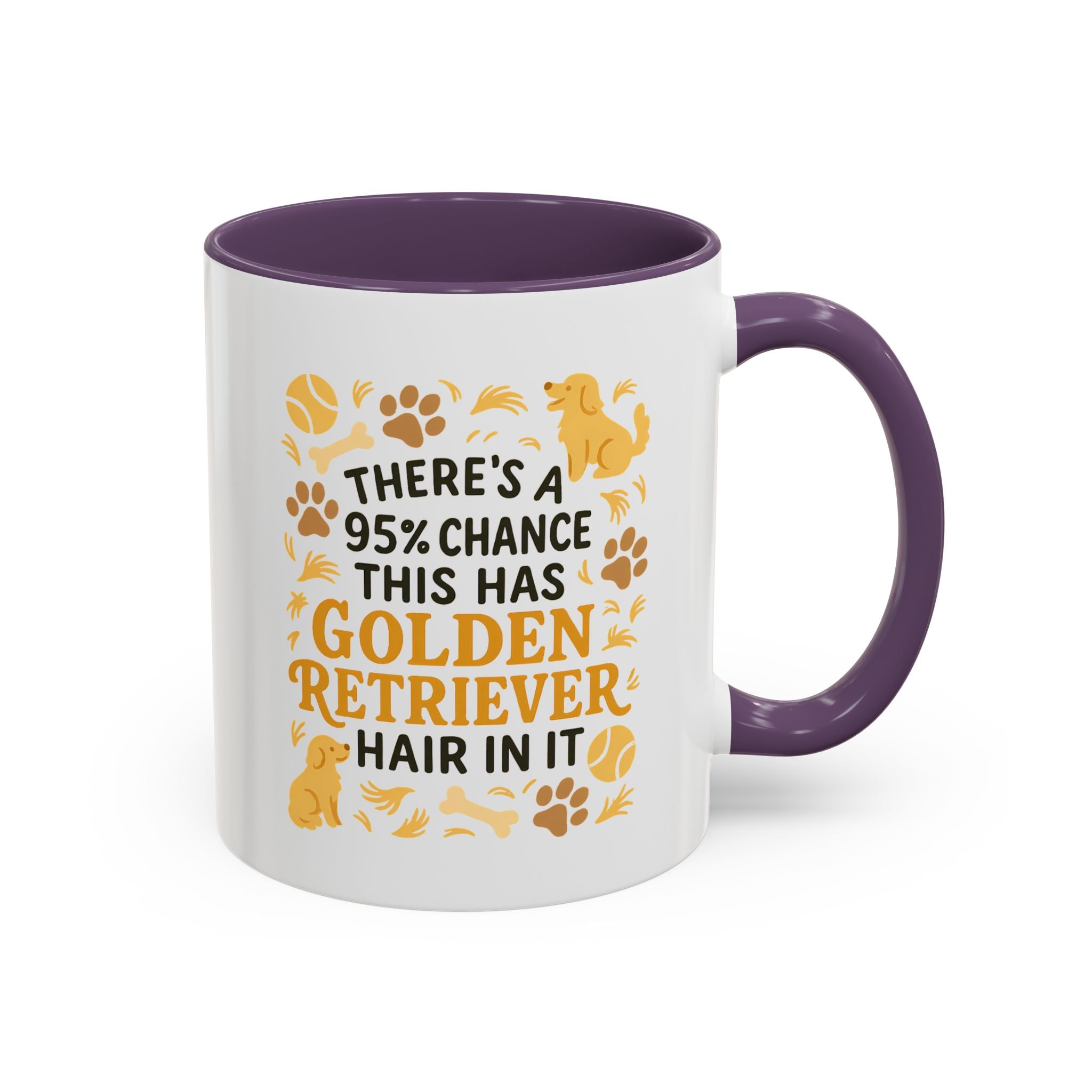 Funny Golden Retriever Mug - "95% Chance This Has Golden Retriever Hair" Coffee Cup | Dog Lover Christmas Gift, Secret Santa Present