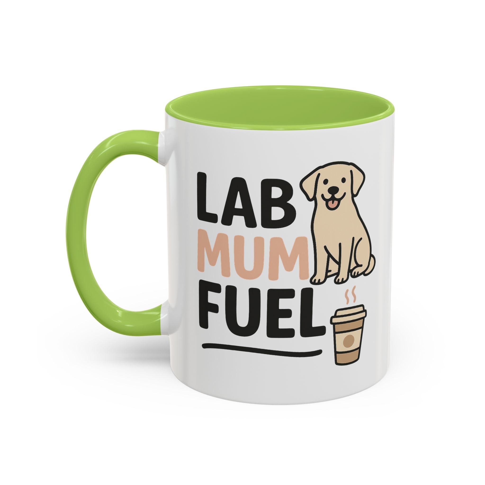 Funny Labrador Mum Mug - "Lab Mum Fuel" Coffee Cup - Christmas Gift for Dog Lovers, Secret Santa Present for Labrador Owner, Black Lab