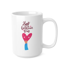 Happy Valentine’s Day Mug – Cute Heart Design Gift for Her or Him | 11oz & 15oz Ceramic Coffee Cup