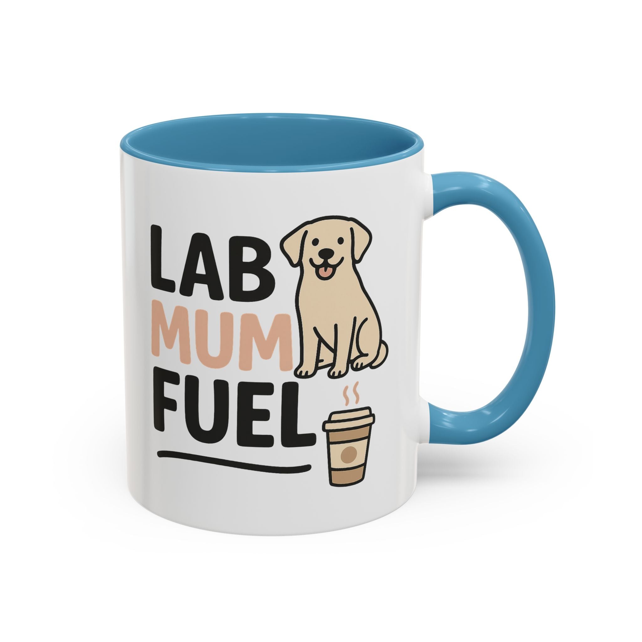 Funny Labrador Mum Mug - "Lab Mum Fuel" Coffee Cup - Christmas Gift for Dog Lovers, Secret Santa Present for Labrador Owner, Black Lab