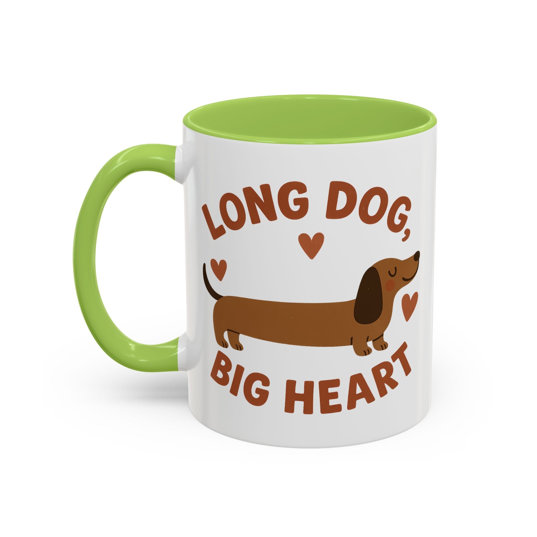 Funny Dachshund Christmas Mug - "Long Dog Big Heart" Sausage Dog Coffee Cup - Cute Dog Lover Gift, Secret Santa Present, Xmas Gift Idea
