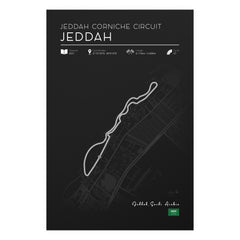 Jeddah Corniche Circuit Poster – Formula 1 Track Wall Art Print