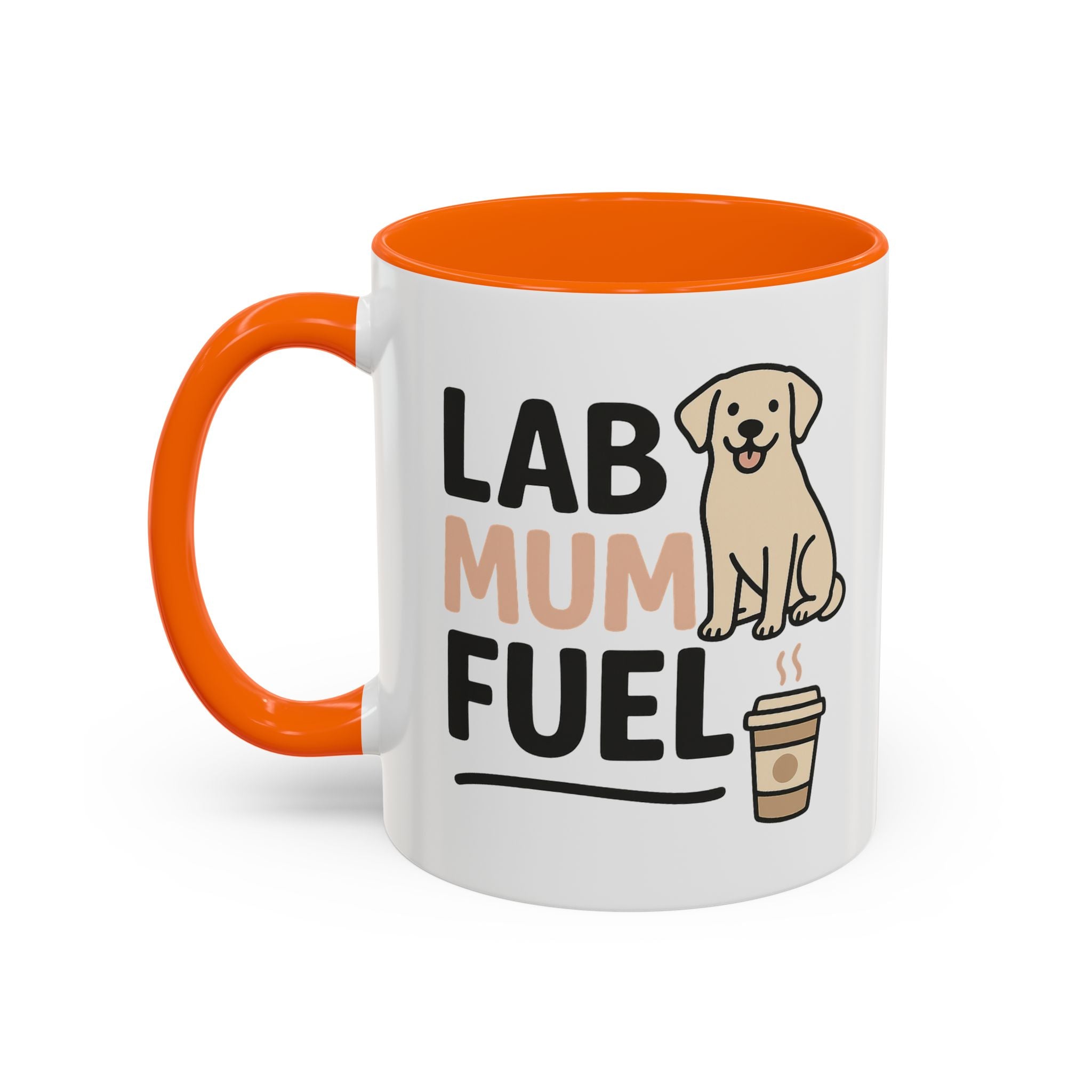 Funny Labrador Mum Mug - "Lab Mum Fuel" Coffee Cup - Christmas Gift for Dog Lovers, Secret Santa Present for Labrador Owner, Black Lab