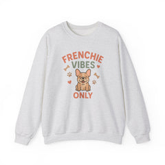 Funny French Bulldog Christmas Sweatshirt - "Frenchie Vibes Only" Xmas Jumper - Secret Santa Gift for Dog Lovers