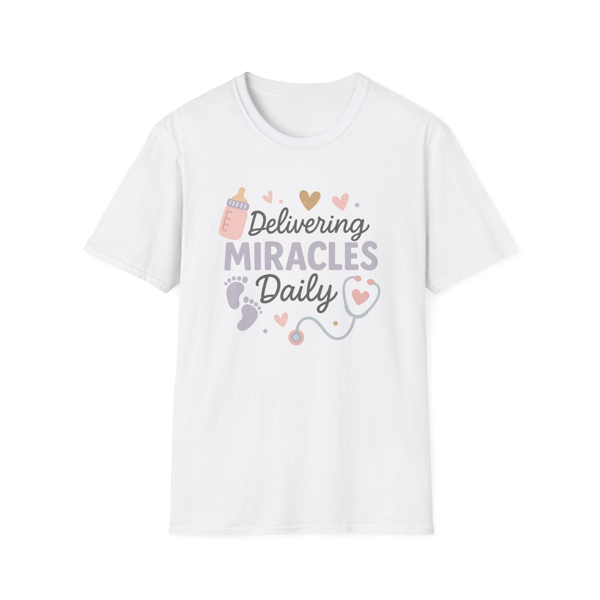Funny Midwife Christmas T-Shirt - "Delivering Miracles Daily" Tee, Secret Santa Gift, Midwife Xmas Present, Nurse & Healthcare Shirt NHS