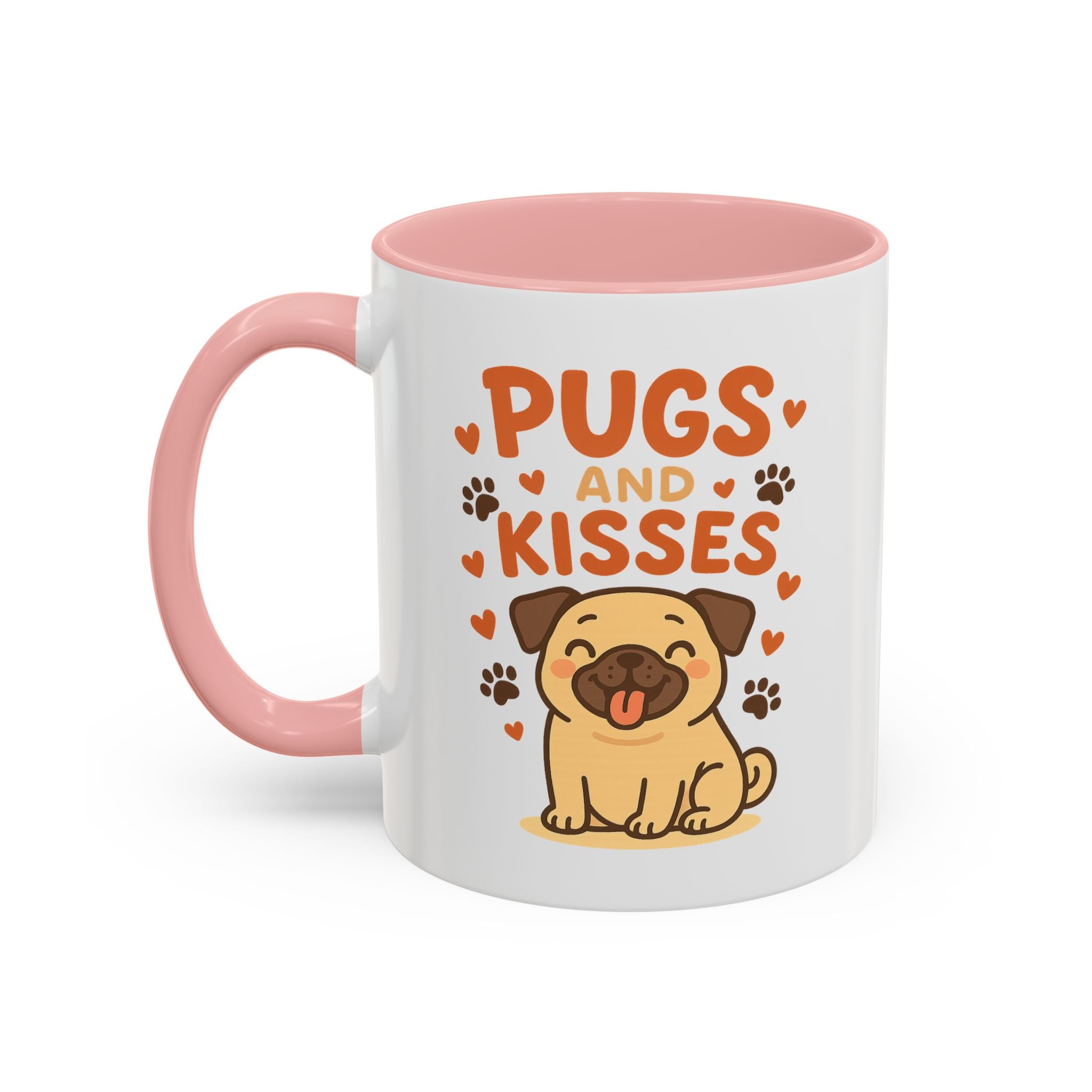 Pugs and Kisses Mug - Cute Funny Pug Coffee Cup Gift for Dog Lovers | Christmas, Secret Santa & Valentine's Day Present