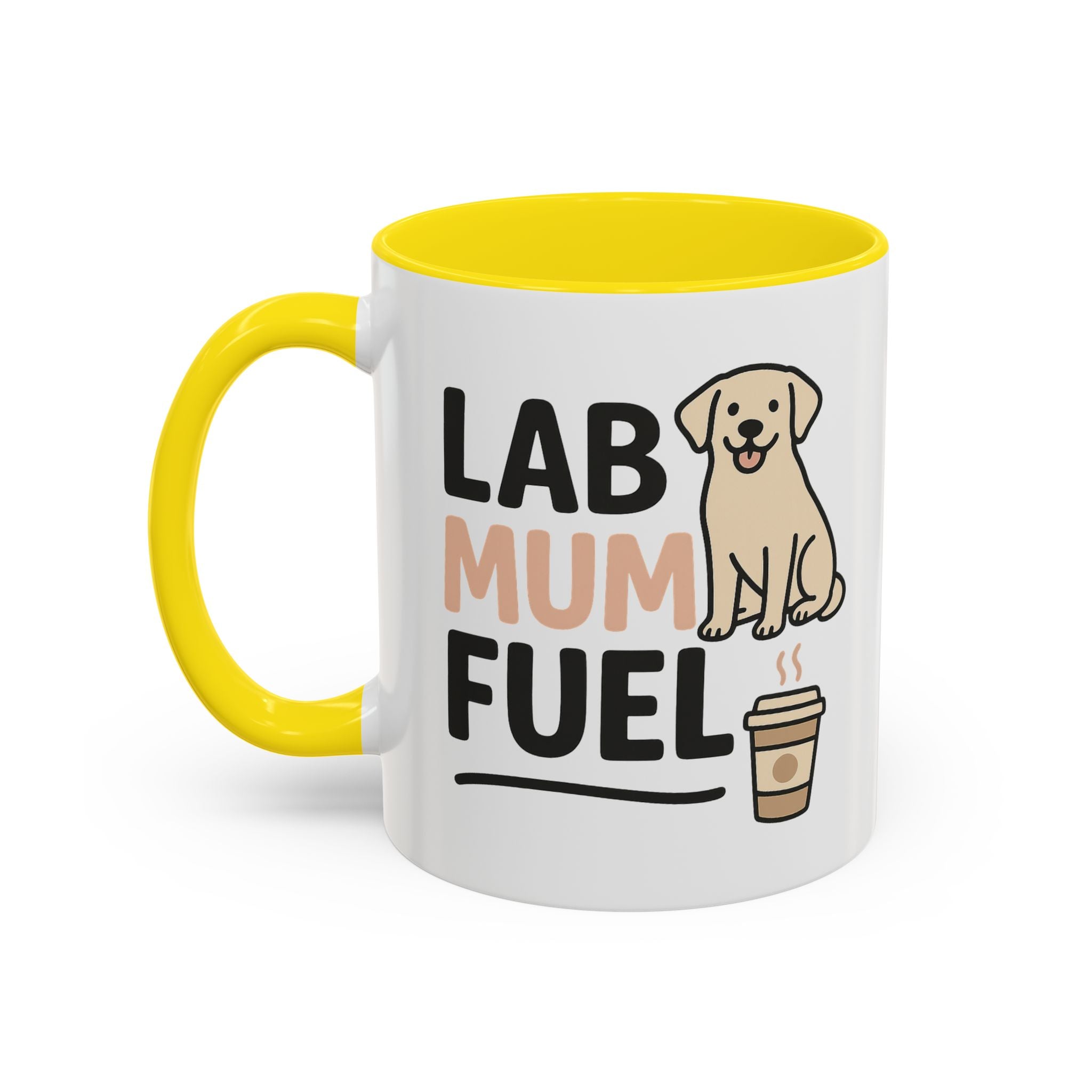 Funny Labrador Mum Mug - "Lab Mum Fuel" Coffee Cup - Christmas Gift for Dog Lovers, Secret Santa Present for Labrador Owner, Black Lab