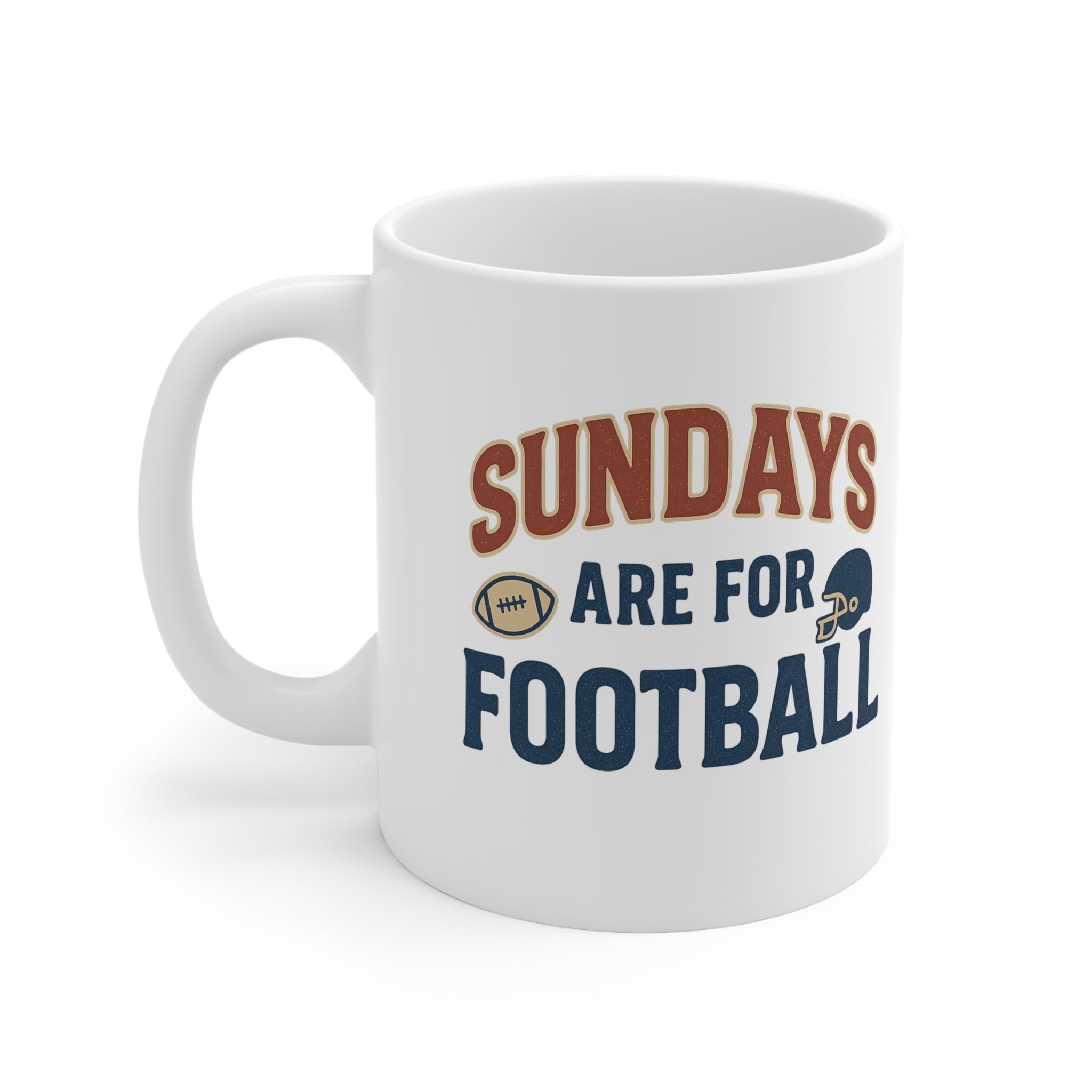 Funny Football Mug - Sundays Are For Football Retro Sports Coffee Cup | Christmas Gift for Him, Secret Santa Gift, Game Day Mug