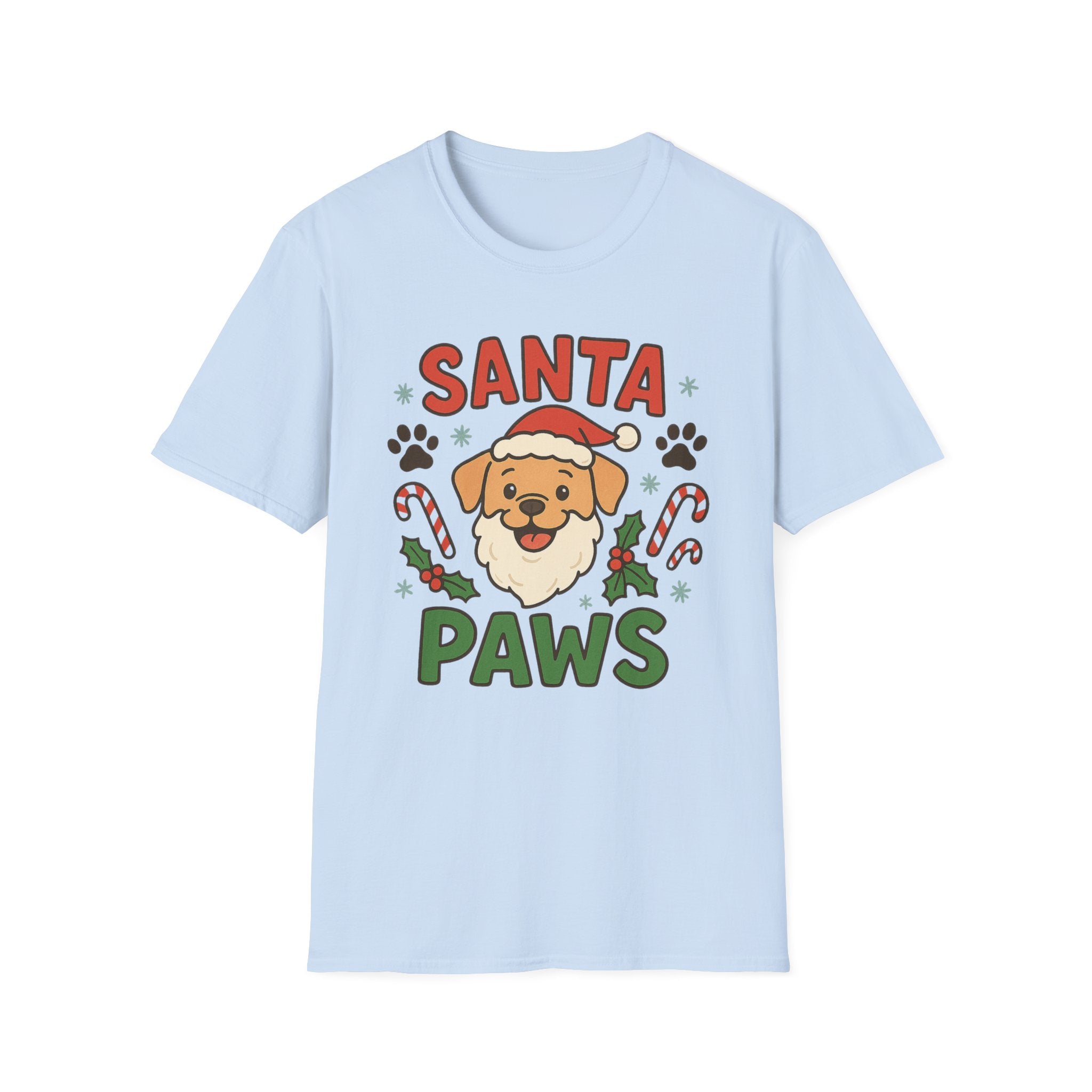 Santa Paws Christmas Dog Lover T-Shirt - Cute Funny Xmas Tee with Santa Dog Design, Perfect Secret Santa Gift for Pet Owners, Labrador Party