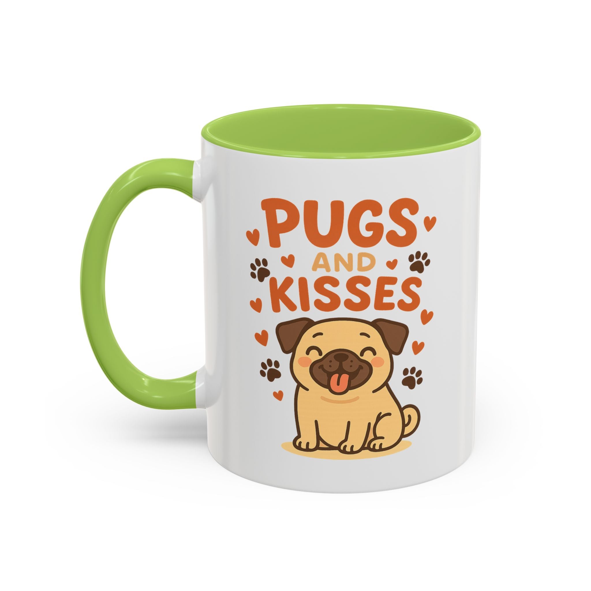 Pugs and Kisses Mug - Cute Funny Pug Coffee Cup Gift for Dog Lovers | Christmas, Secret Santa & Valentine's Day Present