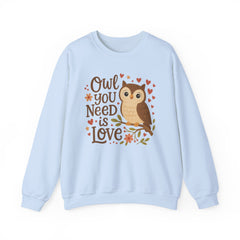 Cute Owl Christmas Sweatshirt - "Owl You Need is Love" Funny Xmas Jumper | Secret Santa Gift, Owl Lover Holiday Sweater