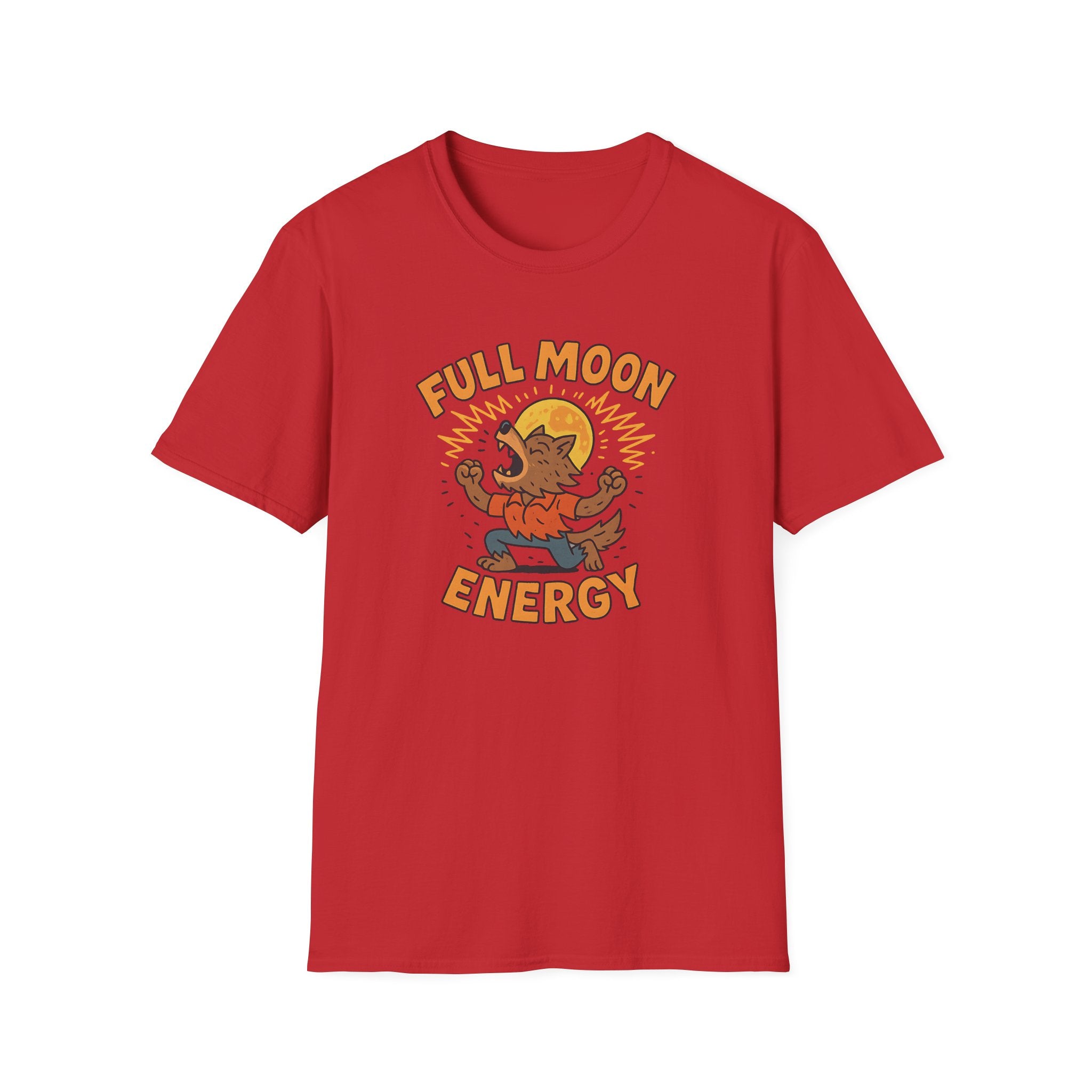 Funny Halloween T-Shirt - "Full Moon Energy" Werewolf Shirt - Spooky Halloween Graphic Tee, Quirky Gift for Him or Her, Autumn Holiday Shirt
