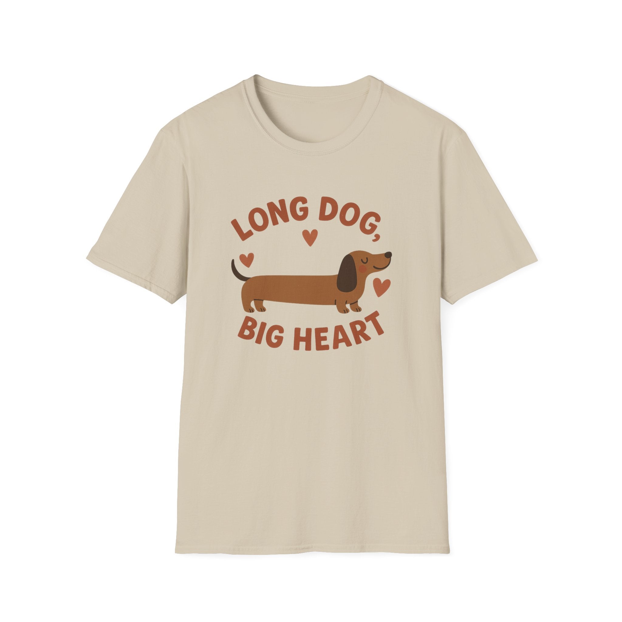 Funny Dachshund Christmas T-Shirt - "Long Dog Big Heart" Sausage Dog Tee - Cute Dog Lover Gift, Secret Santa Xmas Shirt, Dog Lover Top