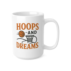 Funny Basketball Mug - Hoops and Dreams - Gift for Basketball Lovers | Christmas Gift, Secret Santa Idea, Sports Mug for Him or Her