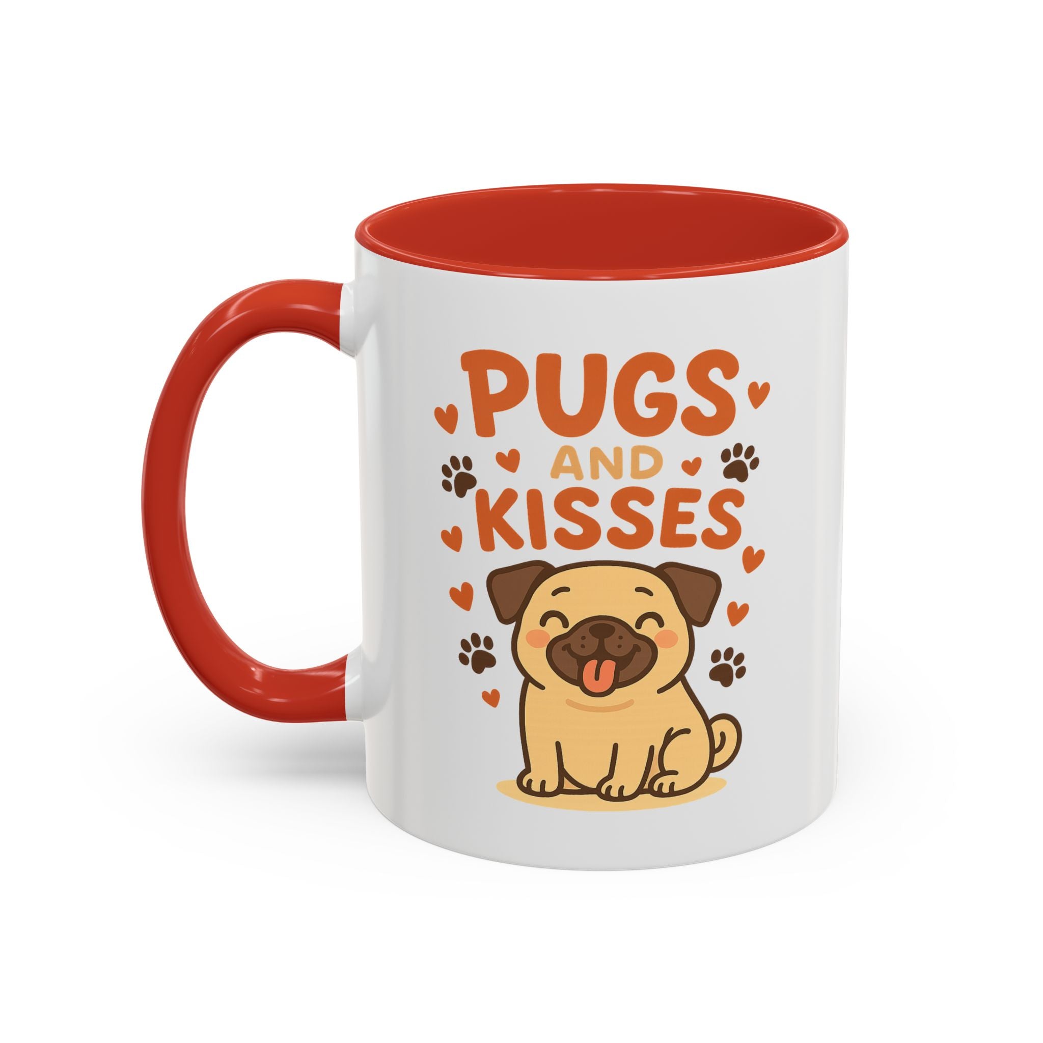 Pugs and Kisses Mug - Cute Funny Pug Coffee Cup Gift for Dog Lovers | Christmas, Secret Santa & Valentine's Day Present