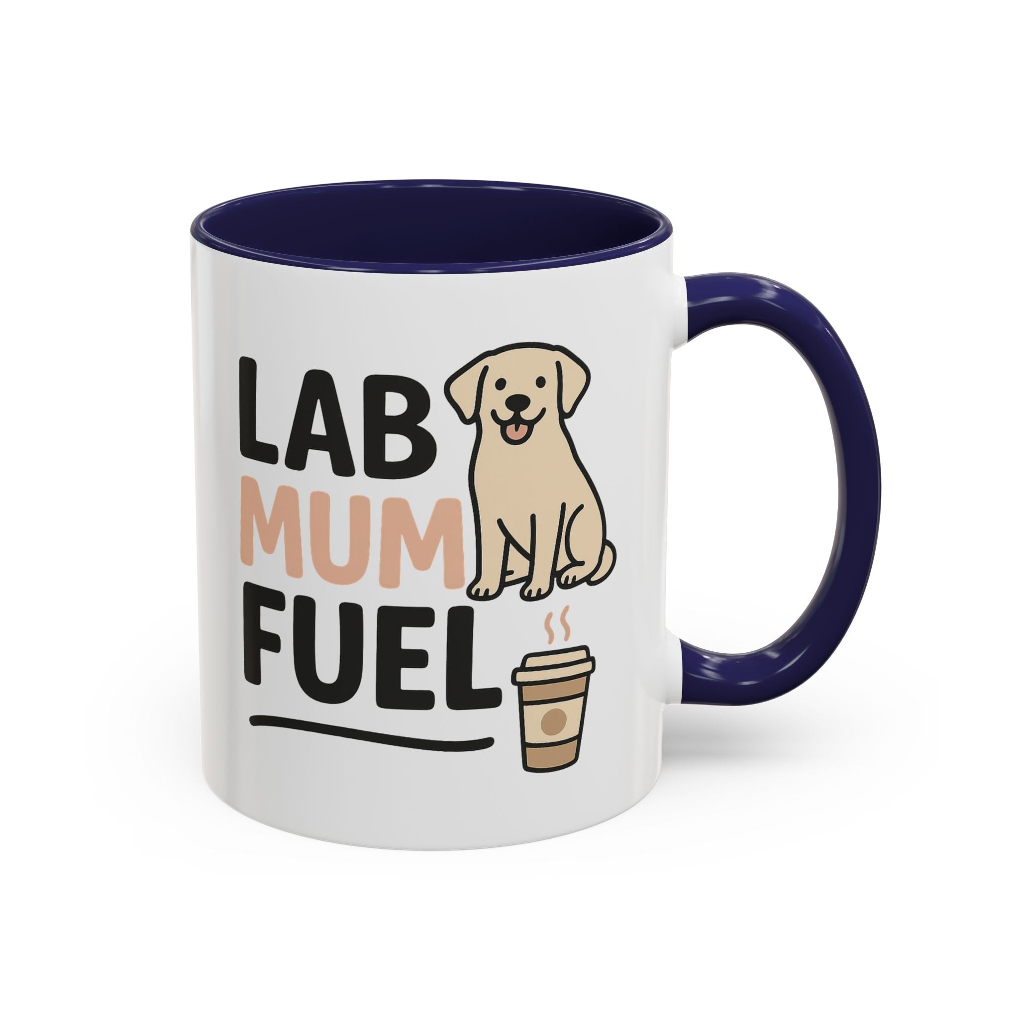 Funny Labrador Mum Mug - "Lab Mum Fuel" Coffee Cup - Christmas Gift for Dog Lovers, Secret Santa Present for Labrador Owner, Black Lab