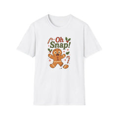 Funny Christmas T-Shirt - 'Oh Snap!' Gingerbread Man Shirt - Cute Xmas Tee for Secret Santa Gift, Holiday Party & Festive Clothing For Her