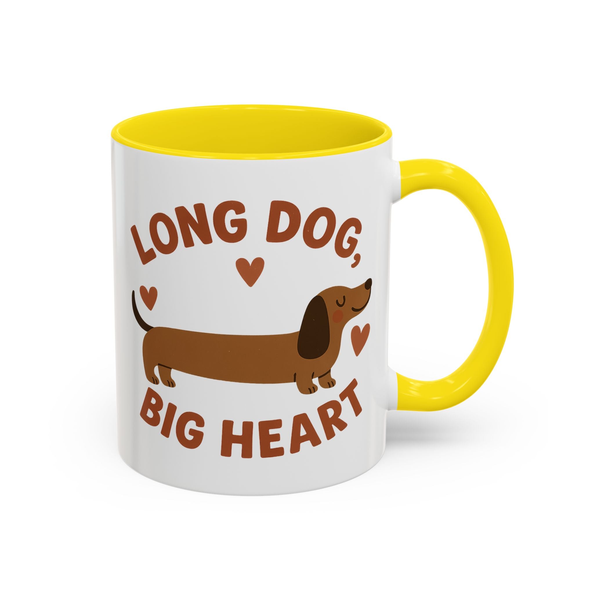 Funny Dachshund Christmas Mug - "Long Dog Big Heart" Sausage Dog Coffee Cup - Cute Dog Lover Gift, Secret Santa Present, Xmas Gift Idea