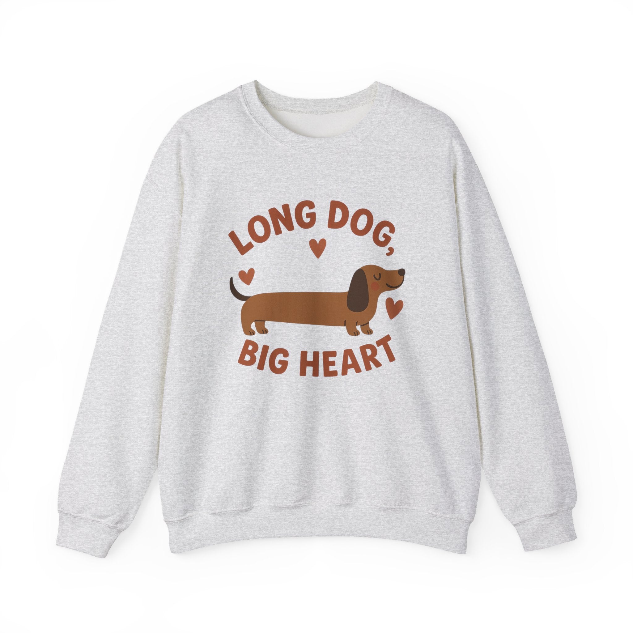 Funny Dachshund Christmas Sweatshirt - "Long Dog Big Heart" Sausage Dog Jumper - Cute Dog Lover Gift, Secret Santa Xmas Sweater