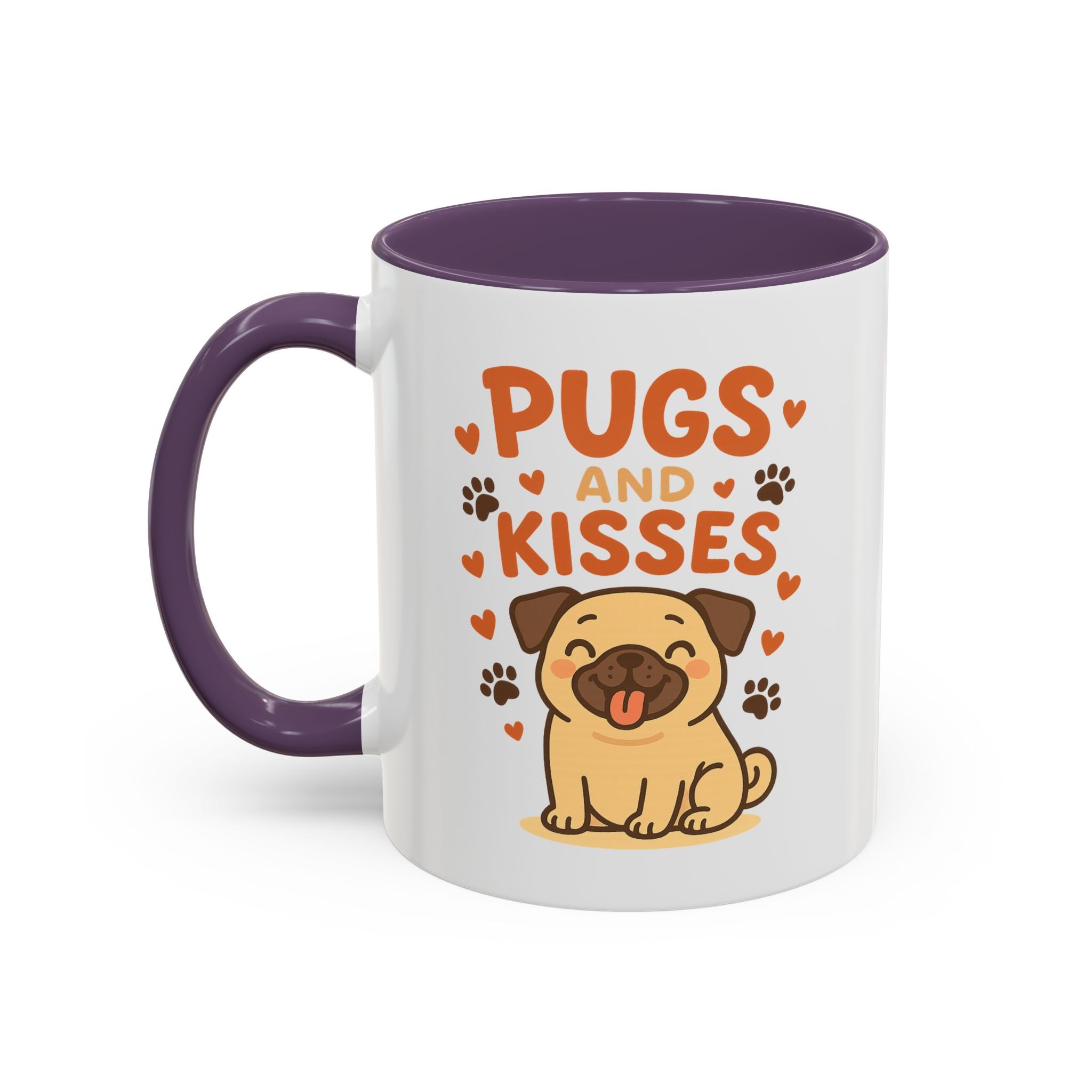 Pugs and Kisses Mug - Cute Funny Pug Coffee Cup Gift for Dog Lovers | Christmas, Secret Santa & Valentine's Day Present