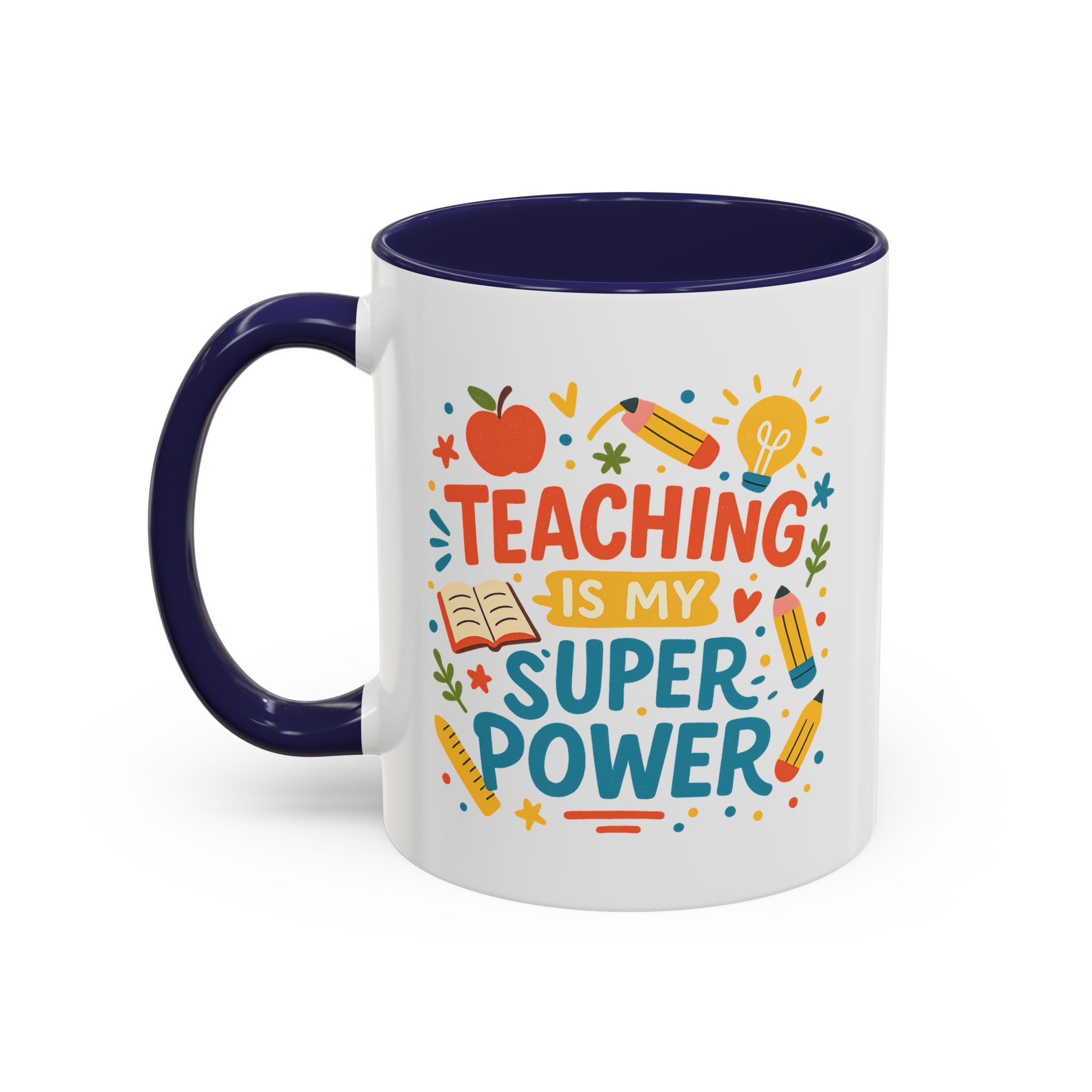 Teaching is My Superpower Mug - Funny Teacher Christmas Mug, Teacher Gift Coffee Cup, Teacher Appreciation Present, Secret Santa Gift