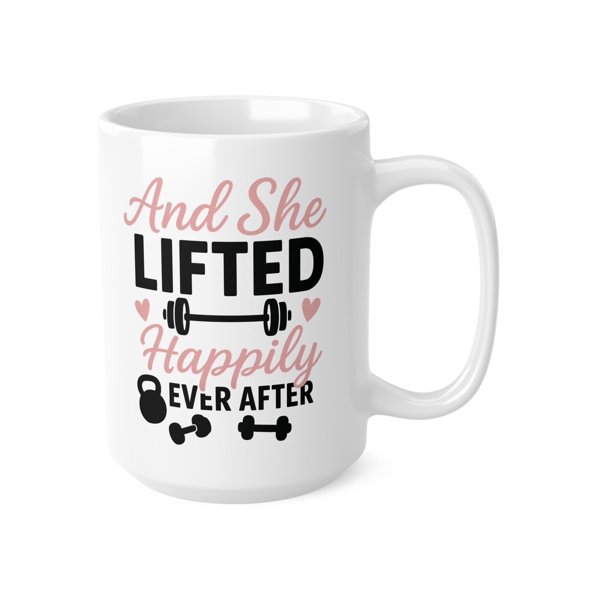 Funny Gym Mug for Women - And She Lifted Happily Ever After - Fitness Coffee Cup - Christmas Gift for Gym Lovers, Secret Santa Gift for Her