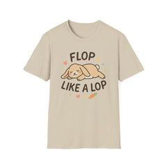 Funny Bunny Christmas T-Shirt - "Flop Like a Lop" Rabbit Tee | Cute Secret Santa Gift for Pet & Animal Lovers, Lop Bunny Rabbit Gift
