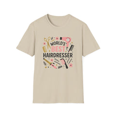 World's Best Hairdresser T-Shirt - Funny Christmas Gift for Hairstylist, Secret Santa Salon Shirt, Xmas Tee for Hairdresser, Work Party
