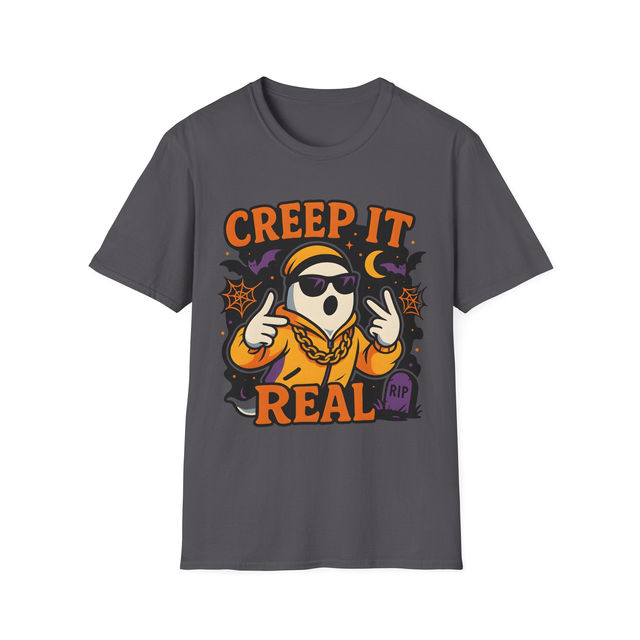 Funny Halloween Ghost T-Shirt - "Creep It Real" Gangsta Ghost Tee - Cute Spooky Season Shirt - Halloween Rap Shirt - Autumn Vibes Tee Ali G