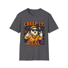 Funny Halloween Ghost T-Shirt - "Creep It Real" Gangsta Ghost Tee - Cute Spooky Season Shirt - Halloween Rap Shirt - Autumn Vibes Tee Ali G
