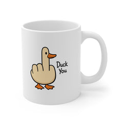 Duck You Funny Mug – Rude Duck Middle Finger Coffee Mug – Cheeky Novelty Gift for Friends, Dad or Coworkers
