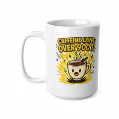 Caffeine Level: Over 9000 Mug - Funny Anime Coffee Cup for Otaku and Gamers - Bold Kawaii Design Gift for Coffee Addicts & Nerds