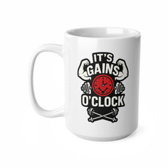 Funny Gym Mug - It's Gains O'Clock Fitness Gift for Him or Her | Christmas Gym Mug, Secret Santa Gift for Bodybuilders & Fitness Lovers