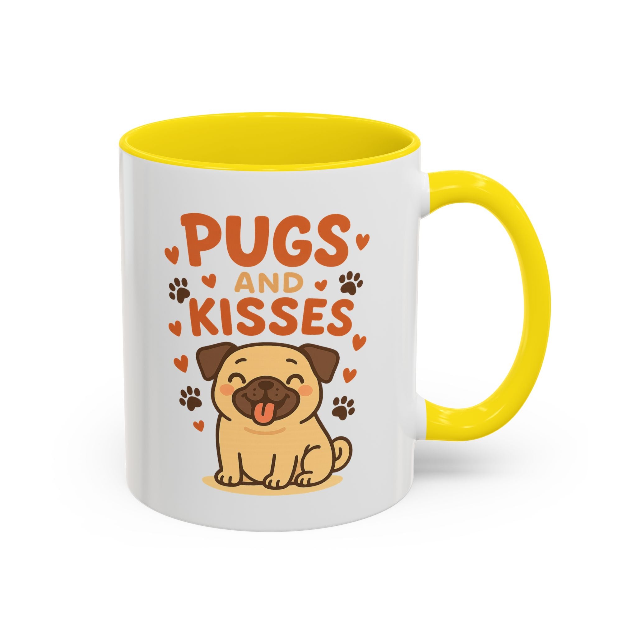 Pugs and Kisses Mug - Cute Funny Pug Coffee Cup Gift for Dog Lovers | Christmas, Secret Santa & Valentine's Day Present
