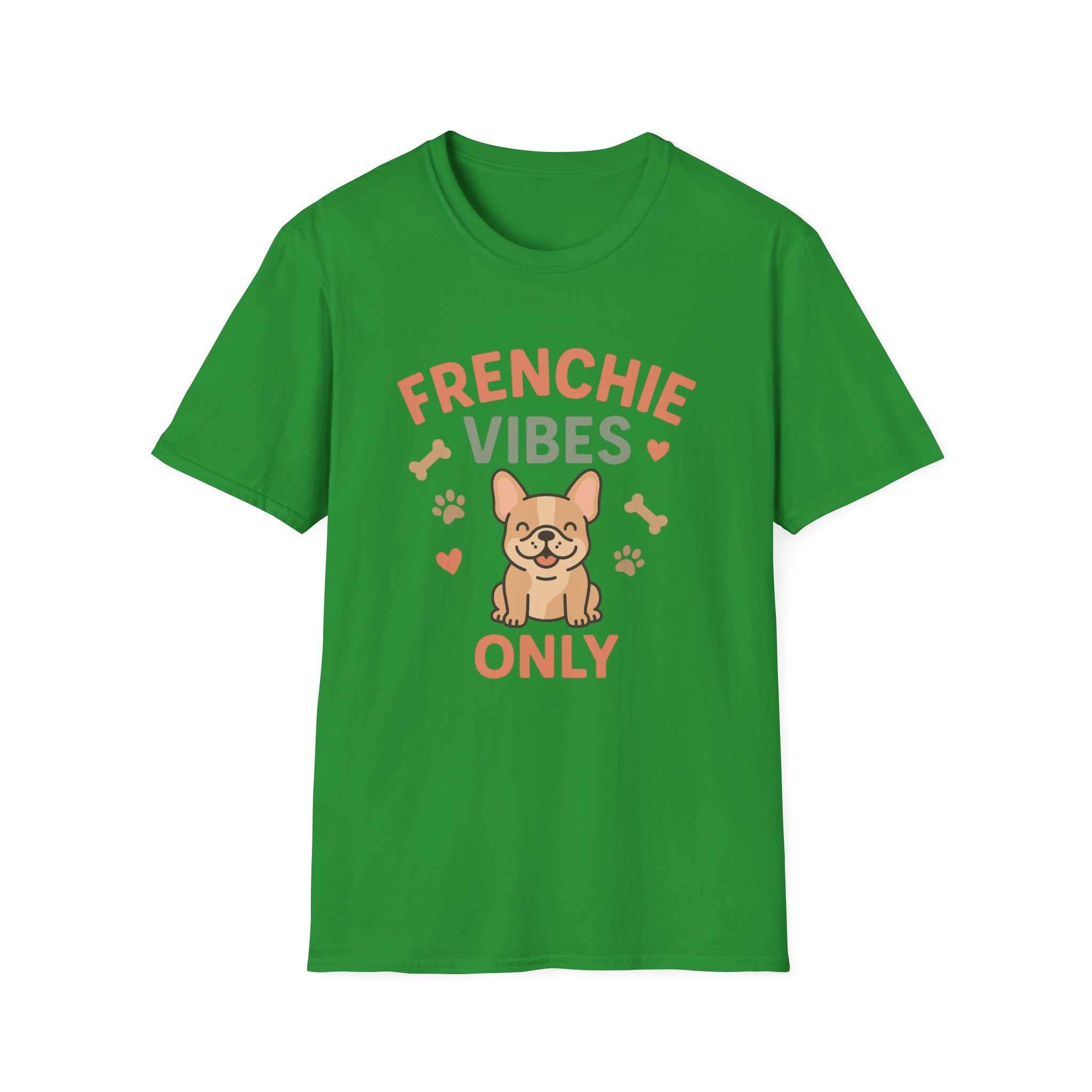 Funny French Bulldog Christmas T-Shirt - "Frenchie Vibes Only" Xmas Dog Lover Tee - Secret Santa Gift for Frenchie Owners