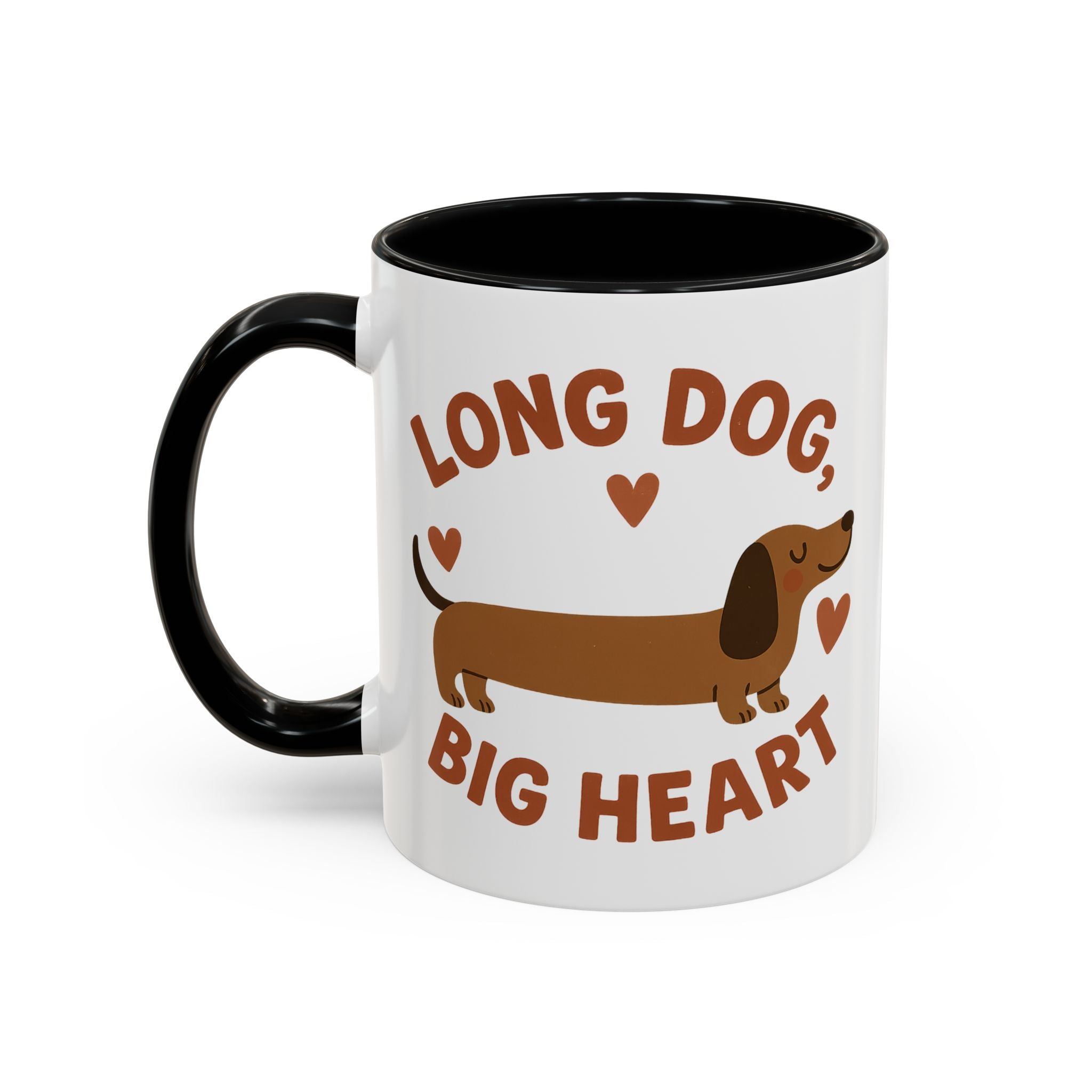 Funny Dachshund Christmas Mug - "Long Dog Big Heart" Sausage Dog Coffee Cup - Cute Dog Lover Gift, Secret Santa Present, Xmas Gift Idea