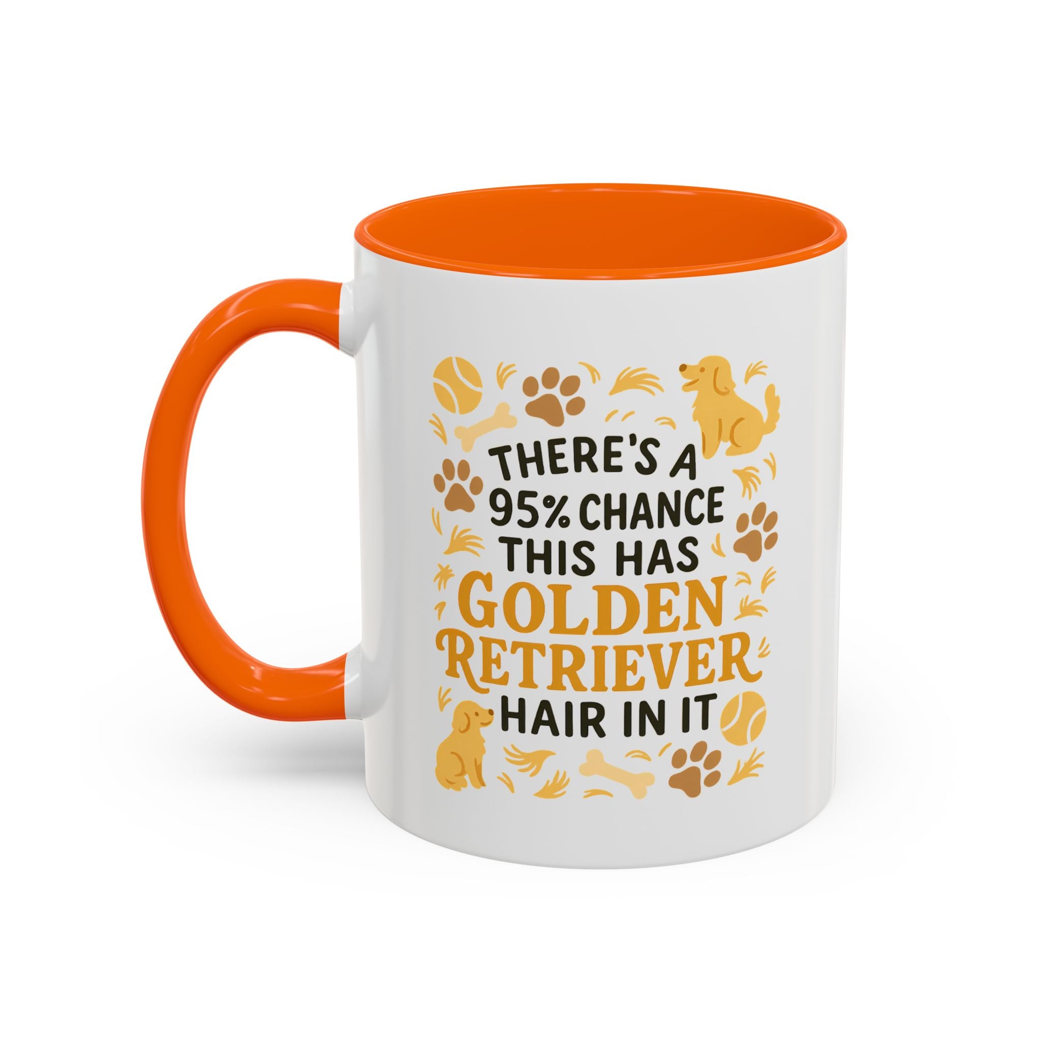 Funny Golden Retriever Mug - "95% Chance This Has Golden Retriever Hair" Coffee Cup | Dog Lover Christmas Gift, Secret Santa Present