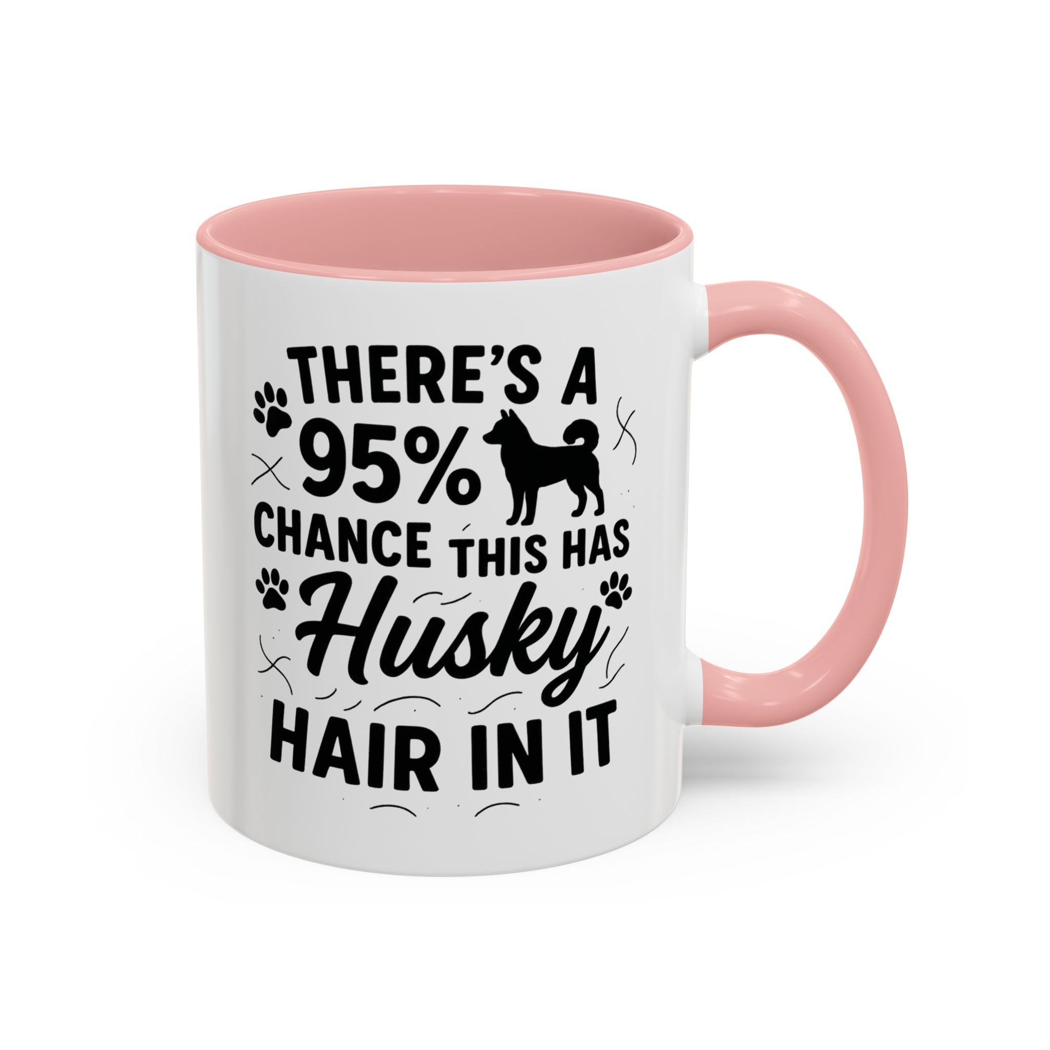 Funny Husky Mug - "There's a 95% Chance This Has Husky Hair In It" Coffee Cup | Christmas Gift for Dog Lovers, Husky Owner Secret Santa