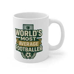 Funny Football Mug - World's Most Average Footballer - Christmas Gift for Him, Secret Santa Present for Football Lovers, Soccer Mug for Men