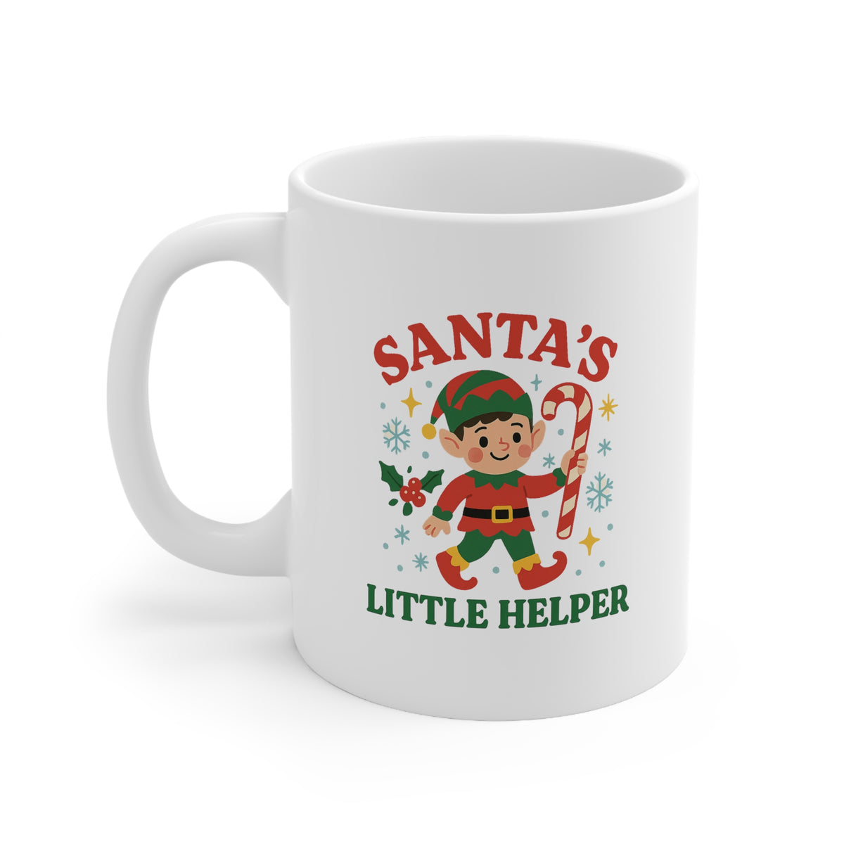 Funny Christmas Mug - "Santa's Little Helper" Elf Coffee Cup - Secret Santa Gift, Cute Xmas Mug for Men, Women, Friends, Coworkers
