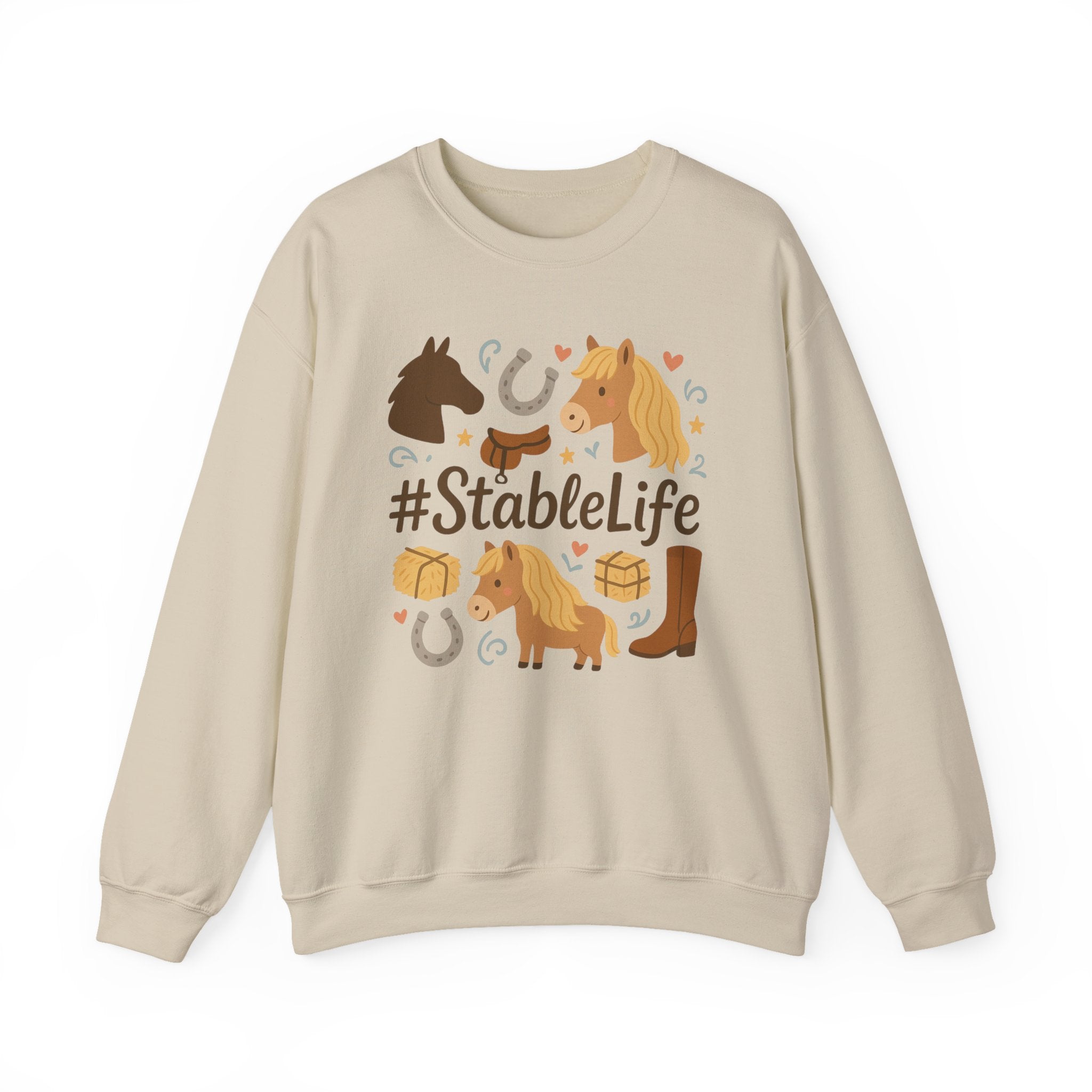 StableLife Horse Christmas Sweatshirt - Funny Equestrian Jumper, Pony Lover Gift, Rustic Horse Riding Sweater, Secret Santa Present