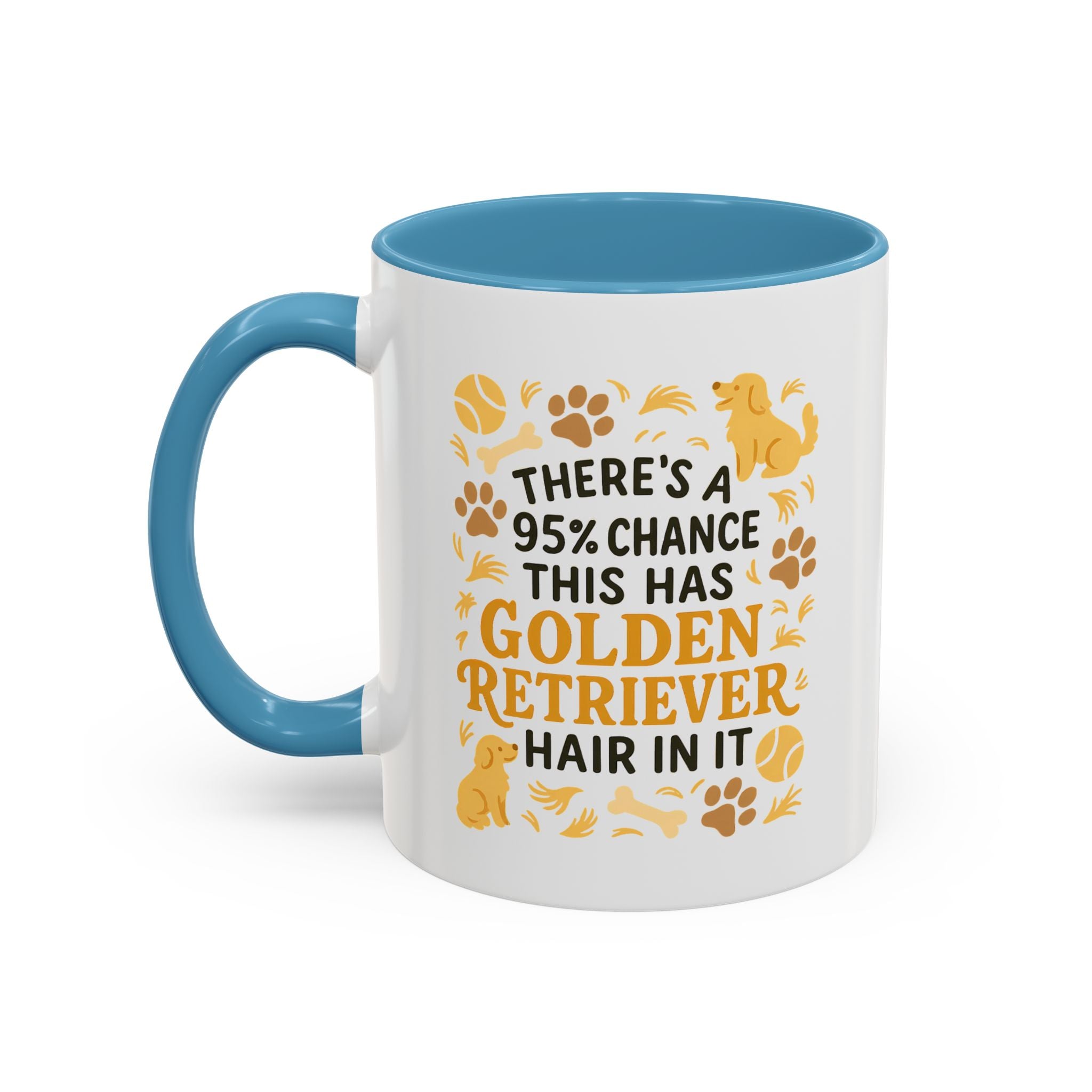 Funny Golden Retriever Mug - "95% Chance This Has Golden Retriever Hair" Coffee Cup | Dog Lover Christmas Gift, Secret Santa Present