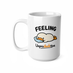 Feeling Unproducktive Funny Duck Mug – Cute Lazy Duck Coffee Cup – Humorous Gift for Coworkers, Students & Work From Home Days
