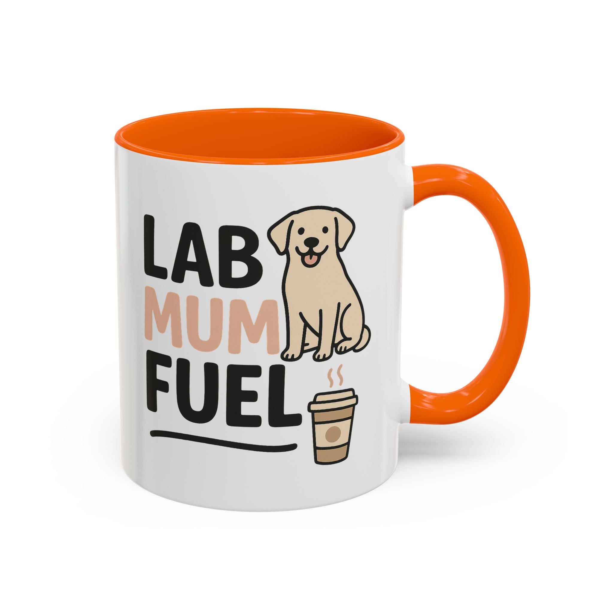 Funny Labrador Mum Mug - "Lab Mum Fuel" Coffee Cup - Christmas Gift for Dog Lovers, Secret Santa Present for Labrador Owner, Black Lab