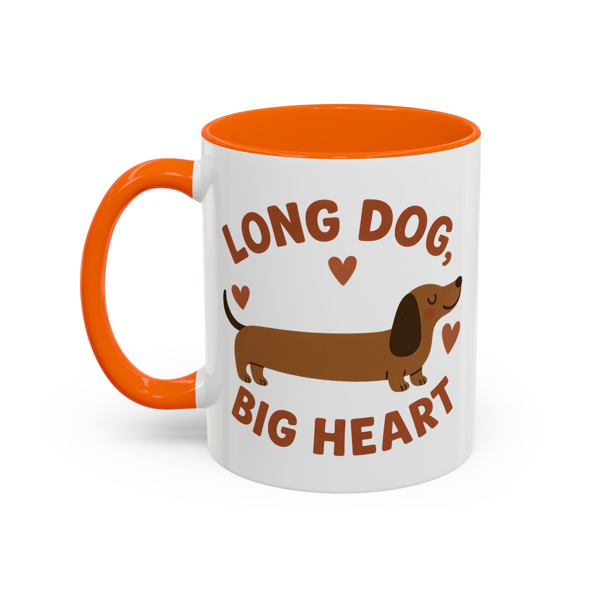 Funny Dachshund Christmas Mug - "Long Dog Big Heart" Sausage Dog Coffee Cup - Cute Dog Lover Gift, Secret Santa Present, Xmas Gift Idea