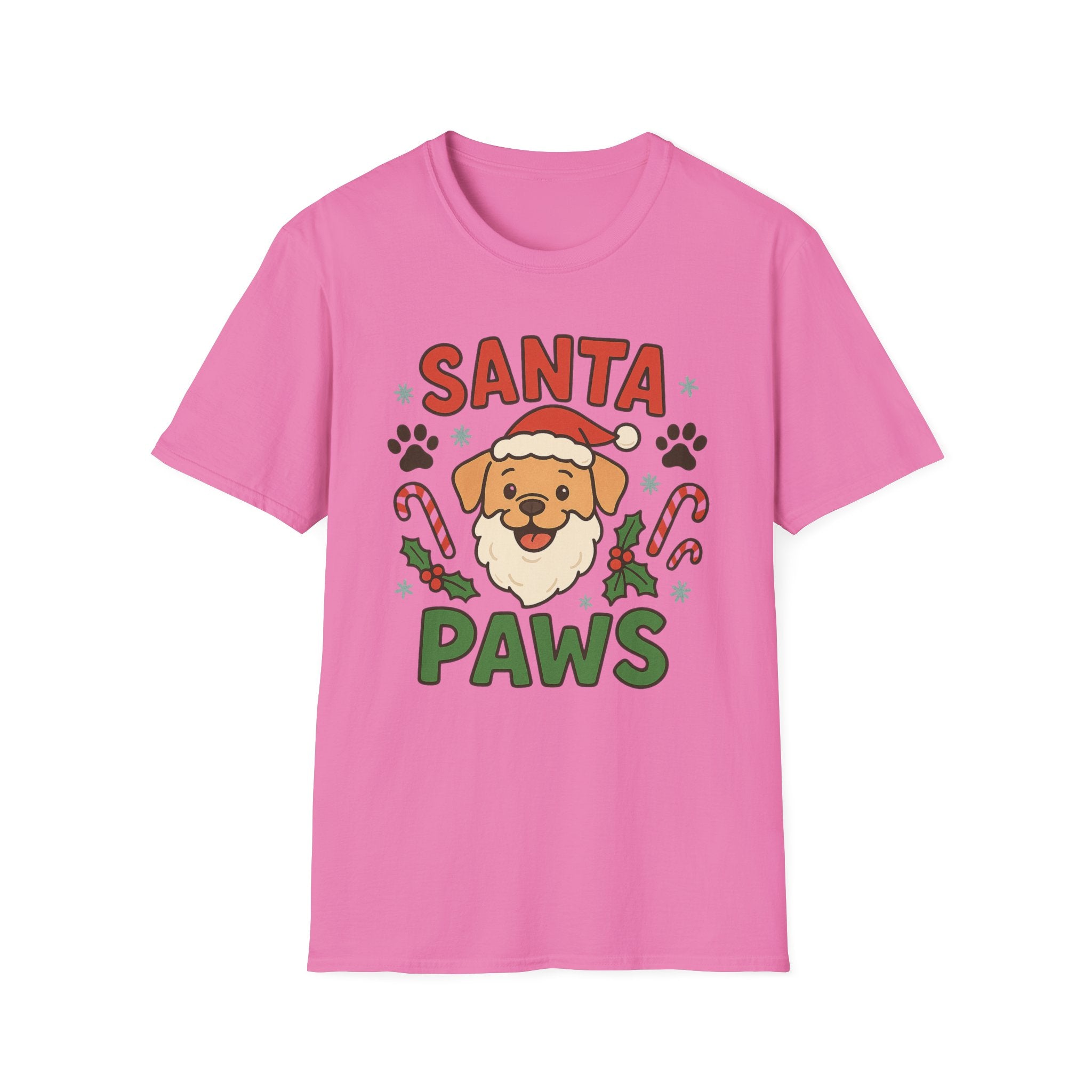 Santa Paws Christmas Dog Lover T-Shirt - Cute Funny Xmas Tee with Santa Dog Design, Perfect Secret Santa Gift for Pet Owners, Labrador Party