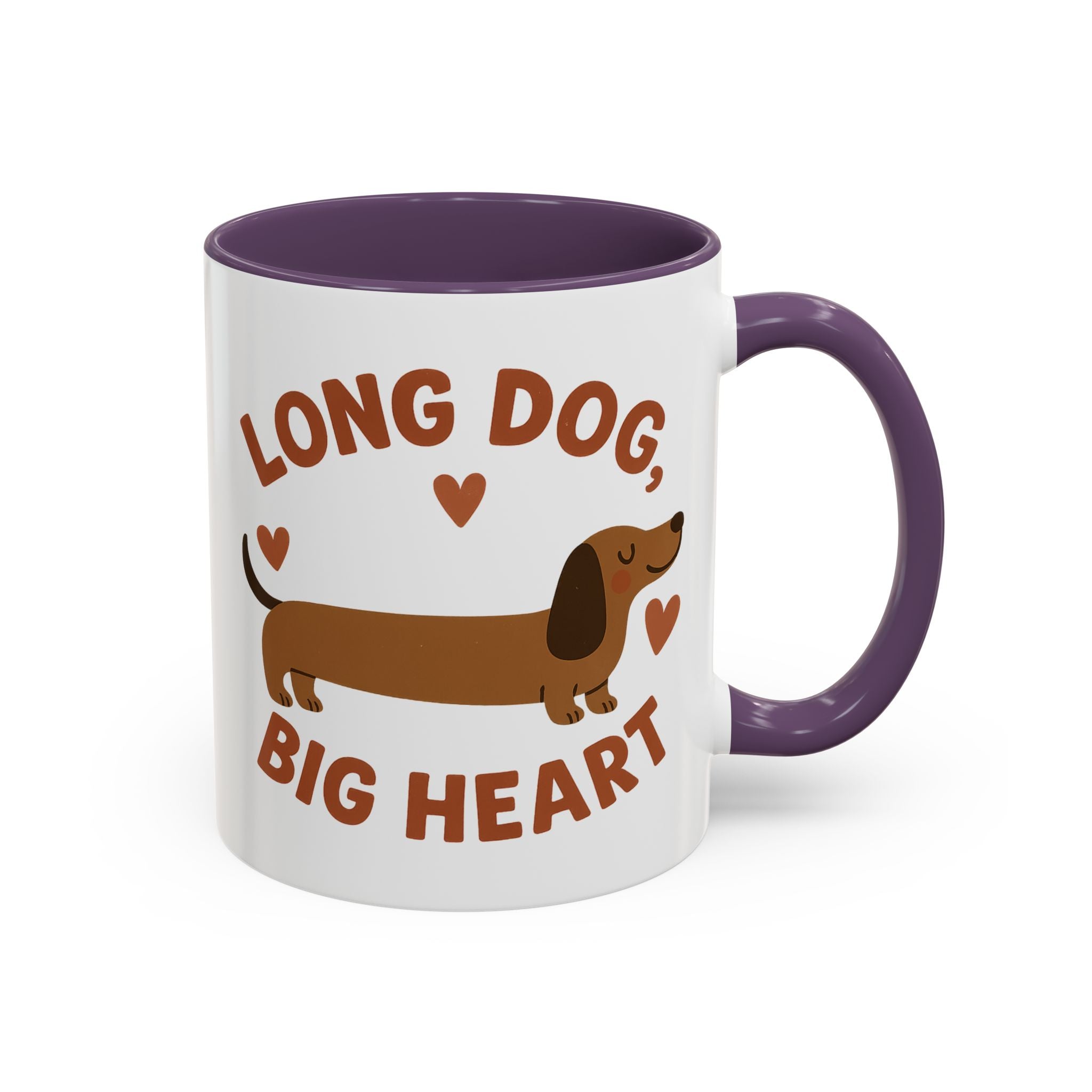 Funny Dachshund Christmas Mug - "Long Dog Big Heart" Sausage Dog Coffee Cup - Cute Dog Lover Gift, Secret Santa Present, Xmas Gift Idea