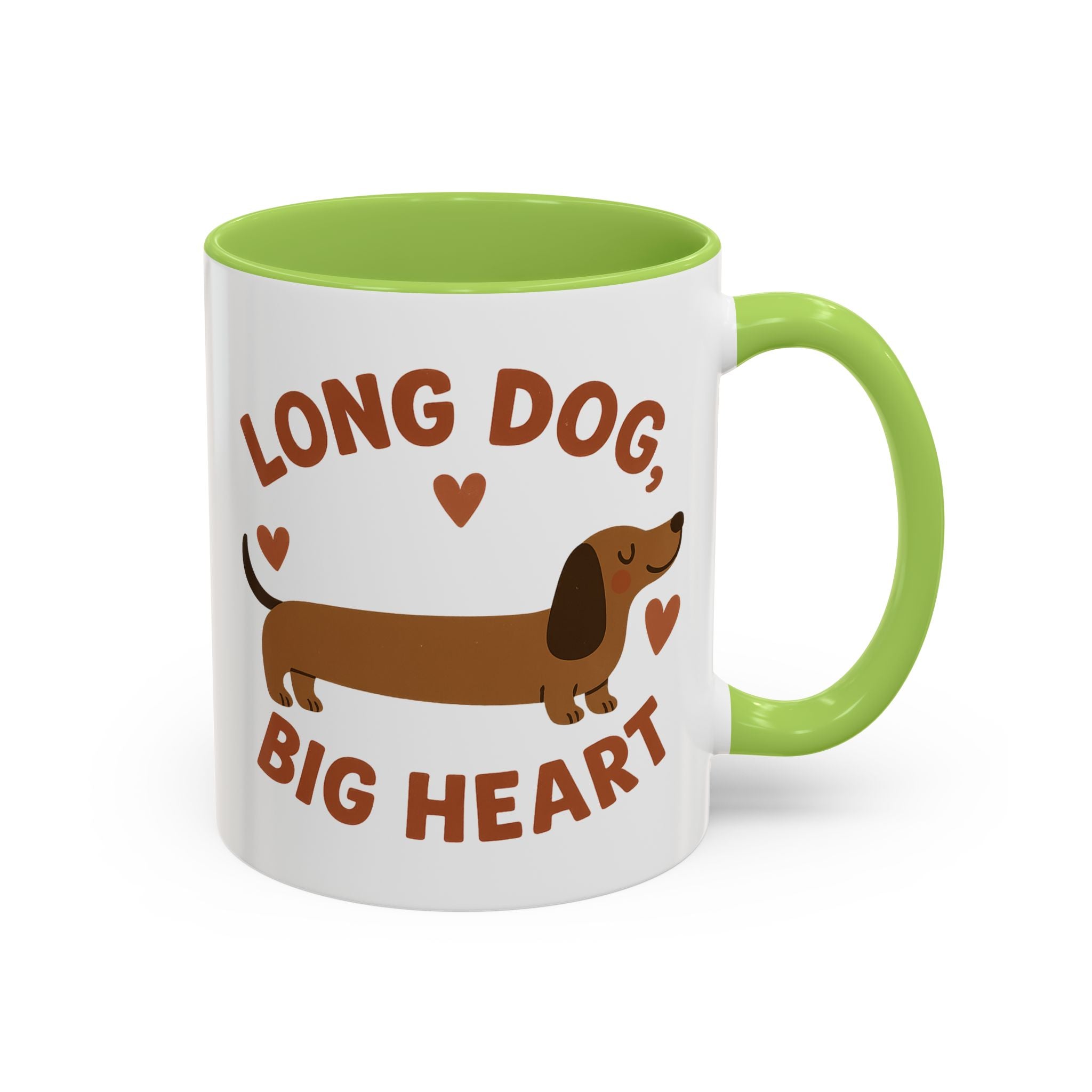Funny Dachshund Christmas Mug - "Long Dog Big Heart" Sausage Dog Coffee Cup - Cute Dog Lover Gift, Secret Santa Present, Xmas Gift Idea